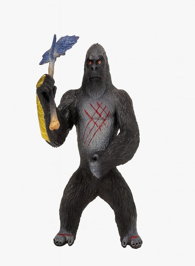 DTR Creation Hard Rubber Gorilla Action Figure Toy for Kids | 20 cm Jungle King Collectible Model | Grey-Black Animal Figurine | Durable Monster for Boys | Gift & Display Toy for Children - Image 2